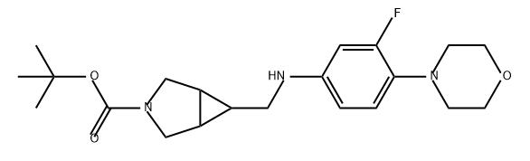 3-Azabicyclo[3.1.0]hexane-3-carboxylic acid, 6-[[[3-fluoro-4-(4-morpholinyl)phenyl]amino]methyl]-, 1,1-dimethylethyl ester Structure