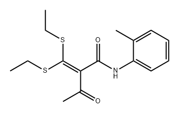丁酰胺,2-[双(乙硫基)亚甲基]-N-(2-甲基苯基)-3-氧代 结构式