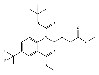 Benzoic acid, 2-[[(1,1-dimethylethoxy)carbonyl](4-methoxy-4-oxobutyl)amino]-5-(trifluoromethyl)-, methyl ester 化学構造式
