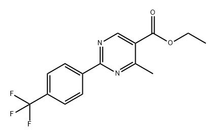 5-Pyrimidinecarboxylic acid, 4-methyl-2-[4-(trifluoromethyl)phenyl]-, ethyl ester Structure