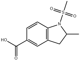 1-Methanesulfonyl-2-methyl-2,3-dihydro-1H-indole-5-carboxylic Acid,851116-22-8,结构式