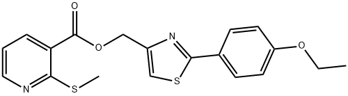 [2-(4-ethoxyphenyl)-1,3-thiazol-4-yl]methyl 2-(methylsulfanyl)pyridine-3-carboxylate,851173-12-1,结构式