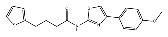 N-(4-(4-甲氧基苯基)噻唑-2-基)-4-(噻吩-2-基)丁酰胺 结构式