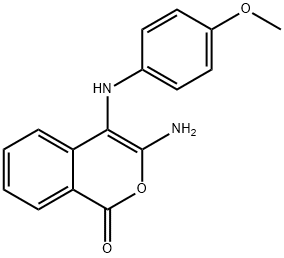 3-Amino-4-((4-methoxyphenyl)amino)-1H-isochromen-1-one 结构式