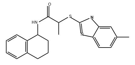 Propanamide, 2-[(6-methyl-1H-benzimidazol-2-yl)thio]-N-(1,2,3,4-tetrahydro-1-naphthalenyl)- 化学構造式