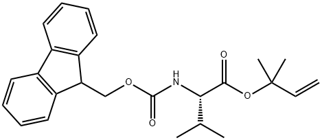 L-Valine, N-[(9H-fluoren-9-ylmethoxy)carbonyl]-, 1,1-dimethyl-2-propen-1-yl ester Structure