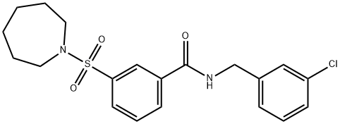 Benzamide, N-[(3-chlorophenyl)methyl]-3-[(hexahydro-1H-azepin-1-yl)sulfonyl]-|3-(氮杂环庚烷-1-基磺酰基)-N-(3-氯苄基)苯甲酰胺