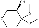 2H-Pyran-3-ol, tetrahydro-4,4-dimethoxy-, (3R)- Structure