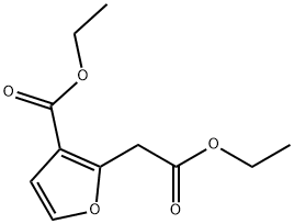 2-Furanacetic acid, 3-(ethoxycarbonyl)-, ethyl ester Struktur