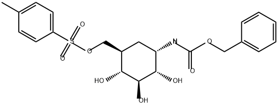 D-chiro-Inositol, 1,5,6-trideoxy-5-[[[(4-methylphenyl)sulfonyl]oxy]methyl]-1-[[(phenylmethoxy)carbonyl]amino]- (9CI) Structure