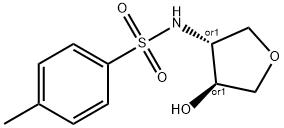 Benzenesulfonamide, 4-methyl-N-[(3R,4S)-tetrahydro-4-hydroxy-3-furanyl]-, rel- Struktur