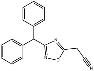 2-[3-(二苯基甲基)-1,2,4-噁二唑-5-基]乙腈, 852933-96-1, 结构式