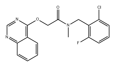 N-(2-氯-6-氟苄基)-N-甲基-2-(喹唑啉-4-基氧基)乙酰胺 结构式