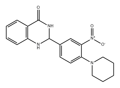 4(1H)-Quinazolinone, 2,3-dihydro-2-[3-nitro-4-(1-piperidinyl)phenyl]- Structure