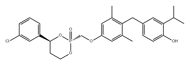 Phenol, 4-[[4-[[(2S,4S)-4-(3-chlorophenyl)-2-oxido-1,3,2-dioxaphosphorinan-2-yl]methoxy]-2,6-dimethylphenyl]methyl]-2-(1-methylethyl)-|VK-2809对映异构体