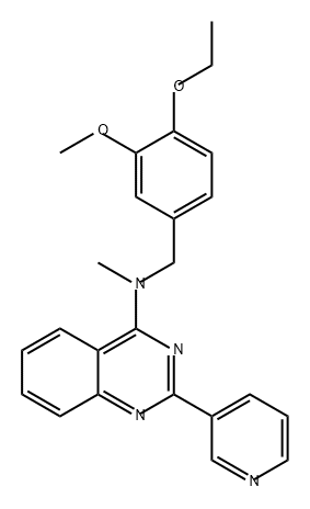 4-Quinazolinamine, N-[(4-ethoxy-3-methoxyphenyl)methyl]-N-methyl-2-(3-pyridinyl)- 化学構造式
