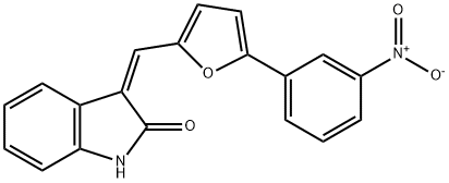 3-((5-(3-Nitrophenyl)furan-2-yl)methylene)indolin-2-one Struktur