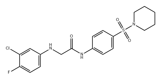 Acetamide, 2-[(3-chloro-4-fluorophenyl)amino]-N-[4-(1-piperidinylsulfonyl)phenyl]- 化学構造式