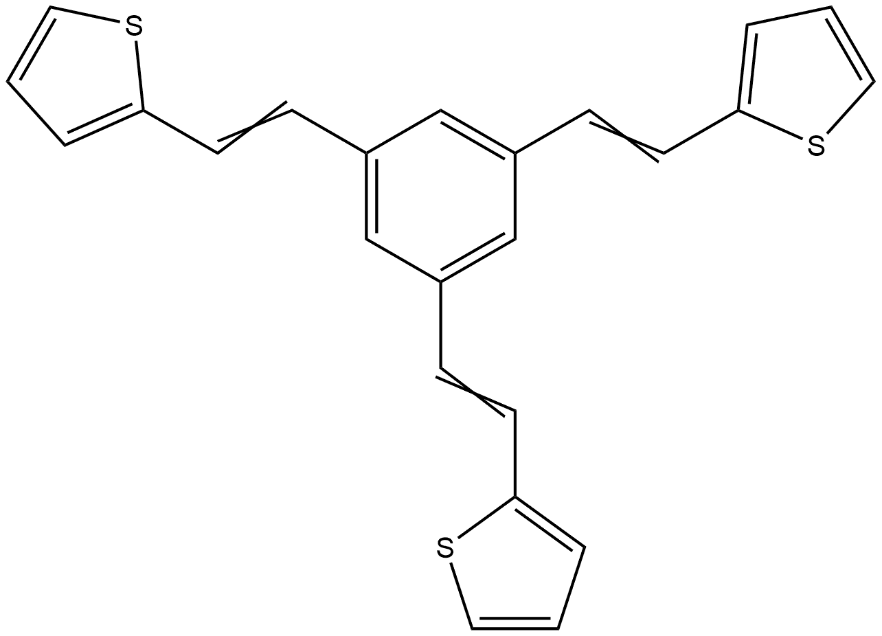 Thiophene, 2,2',2''-[1,3,5-benzenetriyltri-(1E)-2,1-ethenediyl]tris- (9CI) Structure