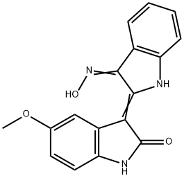 2H-Indol-2-one, 3-[1,3-dihydro-3-(hydroxyimino)-2H-indol-2-ylidene]-1,3-dihydro-5-methoxy- Struktur