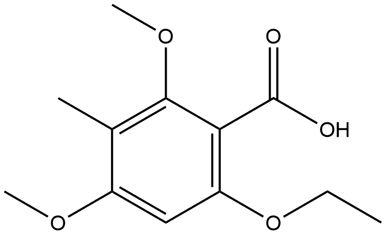 6-Ethoxy-2,4-dimethoxy-3-methylbenzoic acid Struktur