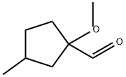 1-methoxy-3-methylcyclopentane-1-carbaldehyde 化学構造式