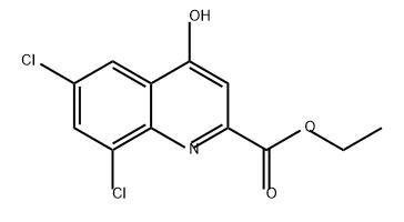 2-Quinolinecarboxylic acid, 6,8-dichloro-4-hydroxy-, ethyl ester,855634-06-9,结构式