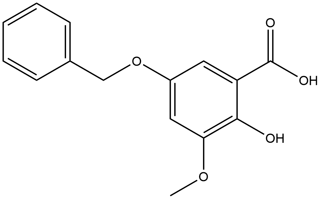 2-Hydroxy-3-methoxy-5-(phenylmethoxy)benzoic acid,855948-81-1,结构式