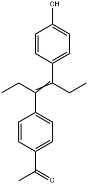 Ethanone, 1-[4-[1-ethyl-2-(4-hydroxyphenyl)-1-buten-1-yl]phenyl]- Structure