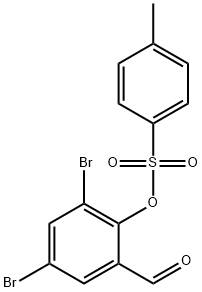 2,4-dibromo-6-formylphenyl 4-methylbenzenesulfonate 化学構造式