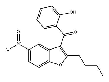 Methanone, (2-butyl-5-nitro-3-benzofuranyl)(2-hydroxyphenyl)- Structure