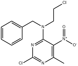 4-Pyrimidinamine, 2-chloro-N-(2-chloroethyl)-6-methyl-5-nitro-N-(phenylmethyl)-