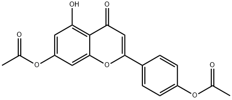 4H-1-Benzopyran-4-one, 7-(acetyloxy)-2-[4-(acetyloxy)phenyl]-5-hydroxy-,857-79-4,结构式