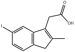 1H-Indene-3-acetic acid, 5-iodo-2-methyl- Struktur