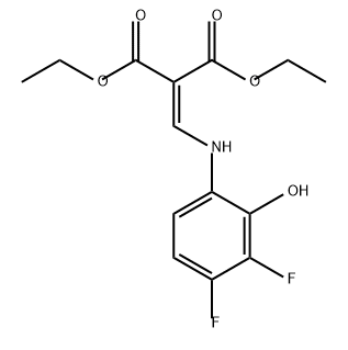 Propanedioic acid, 2-[[(3,4-difluoro-2-hydroxyphenyl)amino]methylene]-, 1,3-diethyl ester Structure