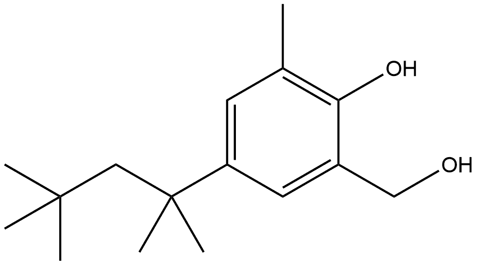 2-Hydroxy-3-methyl-5-(1,1,3,3-tetramethylbutyl)benzenemethanol Structure