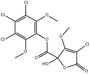 2-Furancarboxylic acid, 4-chloro-2,5-dihydro-2-hydroxy-3-methoxy-5-oxo-, 3,4,5-trichloro-2,6-dimethoxyphenyl ester