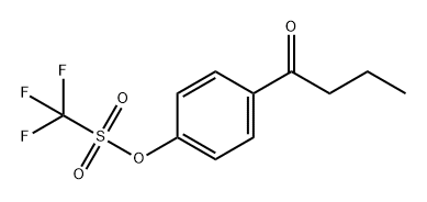 Methanesulfonic acid, 1,1,1-trifluoro-, 4-(1-oxobutyl)phenyl ester Structure