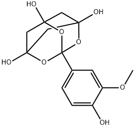 2,4,10-Trioxatricyclo[3.3.1.13,7]decane-1,5,7-triol, 3-(4-hydroxy-3-methoxyphenyl)- 化学構造式