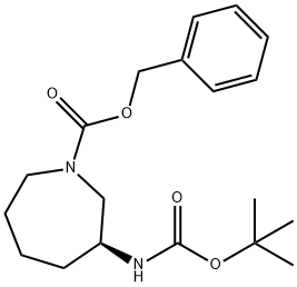 1H-Azepine-1-carboxylic acid, 3-[[(1,1-dimethylethoxy)carbonyl]amino]hexahydro-, phenylmethyl ester, (3S)- 结构式