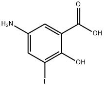 5-氨基-2-羟基-3-碘苯甲酸 结构式