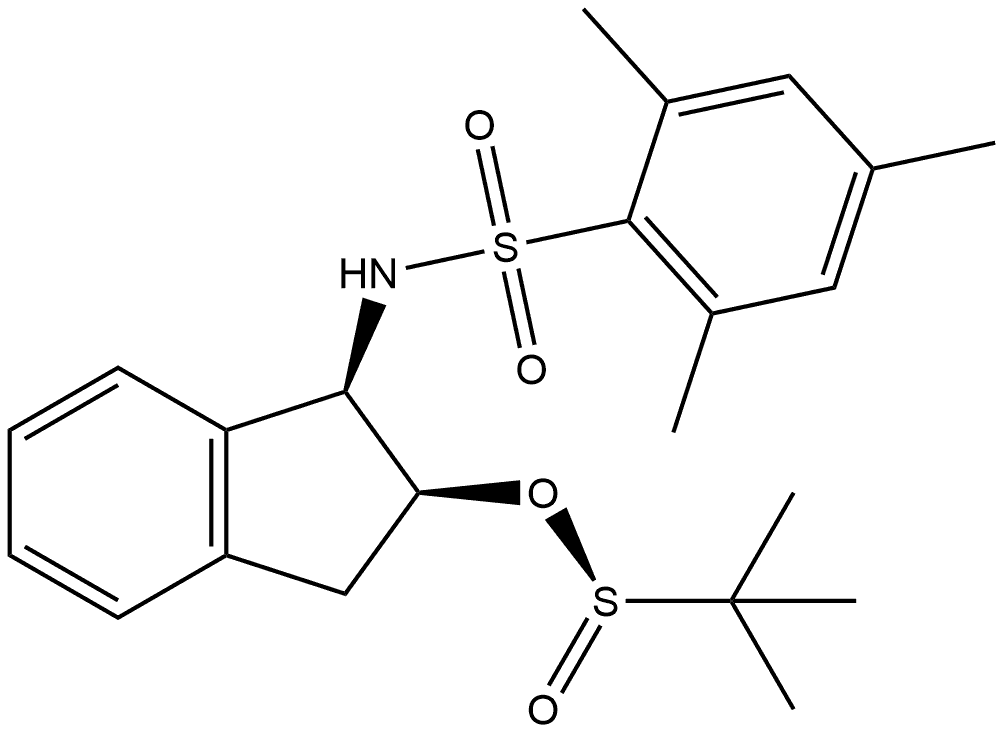 2-Propanesulfinic acid, 2-methyl-, (1R,2S)-2,3-dihydro-1-[[(2,4,6-trimethylphenyl)sulfonyl]amino]-1H-inden-2-yl ester, [S(S)]-