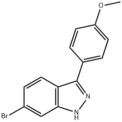 1H-Indazole, 6-bromo-3-(4-methoxyphenyl)-,861905-35-3,结构式