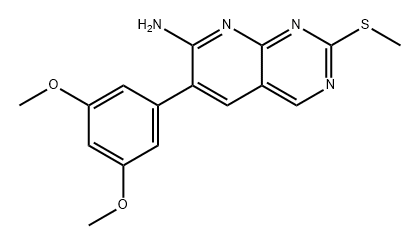 Pyrido[2,3-d]pyrimidin-7-amine, 6-(3,5-dimethoxyphenyl)-2-(methylthio)- Structure