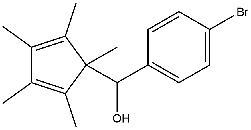 Benzenemethanol, 4-bromo-α-(1,2,3,4,5-pentamethyl-2,4-cyclopentadien-1-yl)- Structure