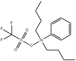 Methanesulfonic acid, 1,1,1-trifluoro-, dibutylphenylsilyl ester Struktur