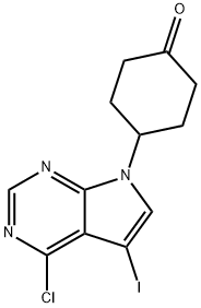 4-(4-Chloro-5-iodo-7H-pyrrolo[2,3-d]pyrimidin-7-yl)cyclohexanone Structure