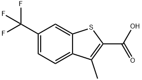 Benzo[b]thiophene-2-carboxylic acid, 3-methyl-6-(trifluoromethyl)- Struktur
