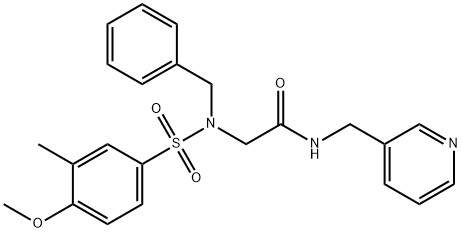 N~2~-benzyl-N~2~-[(4-methoxy-3-methylphenyl)sulfonyl]-N-(pyridin-3-ylmethyl)glycinamide Structure