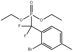 ((2-溴-4-甲基苯基)二氟甲基)膦酸二乙酯, 863977-42-8, 结构式